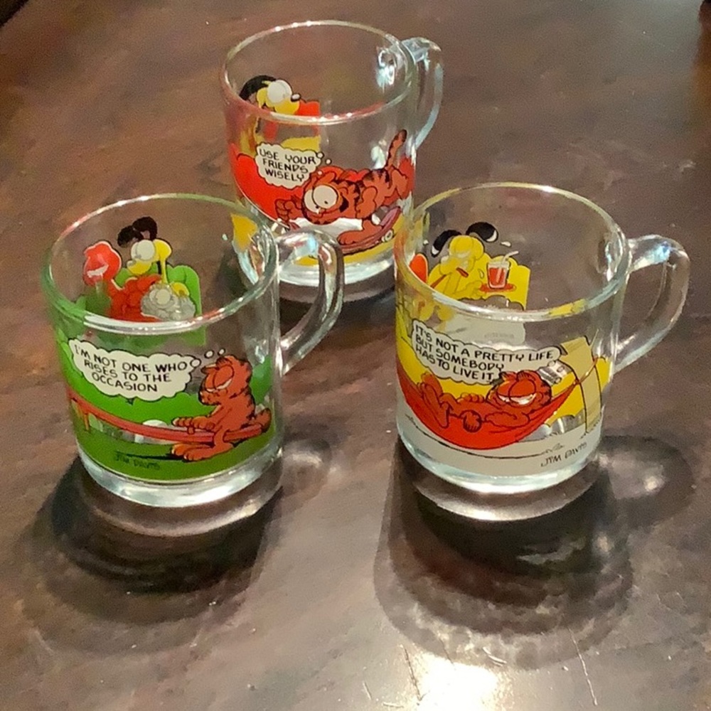 Set of 3 vintage McDonald Garfield mugs